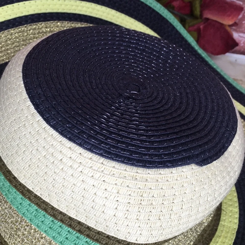 The Webster Miami Colorful Stiped Wide Brim Sun Hat